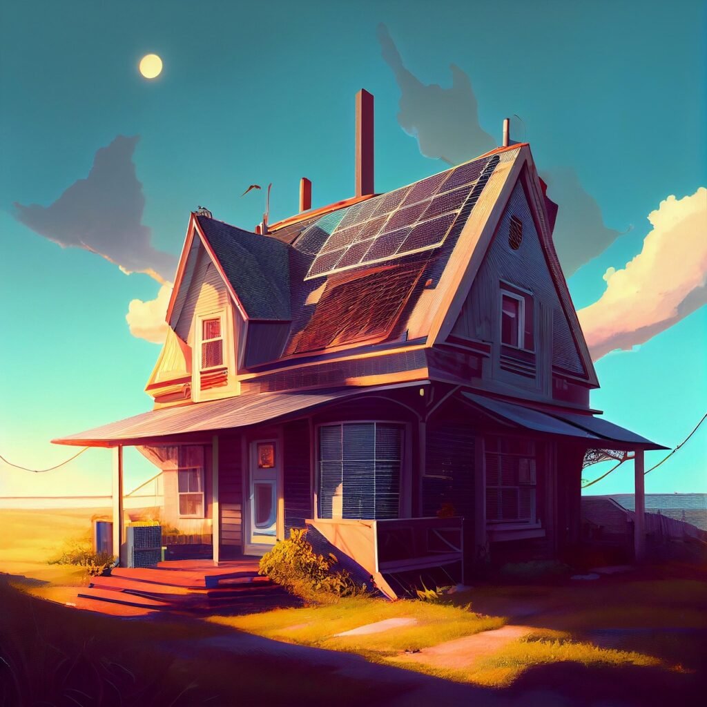 house, home, solar panels, solar, nature, sun, farm, land